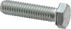 Made in USA - 3/8-16 UNC, 1-1/2" Length Under Head Hex Head Cap Screw - Fully Threaded, Grade 5 Steel, Zinc-Plated Finish, 9/16" Hex - Apex Tool & Supply