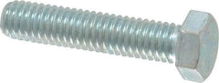 Made in USA - 3/8-16 UNC, 1-3/4" Length Under Head Hex Head Cap Screw - Fully Threaded, Grade 5 Steel, Zinc-Plated Finish, 9/16" Hex - Apex Tool & Supply