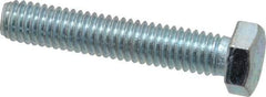 Made in USA - 3/8-16 UNC, 2" Length Under Head Hex Head Cap Screw - Fully Threaded, Grade 5 Steel, Zinc-Plated Finish, 9/16" Hex - Apex Tool & Supply