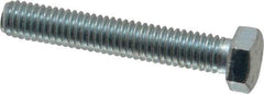 Made in USA - 3/8-16 UNC, 2-1/4" Length Under Head Hex Head Cap Screw - Fully Threaded, Grade 5 Steel, Zinc-Plated Finish, 9/16" Hex - Apex Tool & Supply