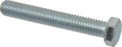 Made in USA - 3/8-16 UNC, 2-1/2" Length Under Head Hex Head Cap Screw - Fully Threaded, Grade 5 Steel, Zinc-Plated Finish, 9/16" Hex - Apex Tool & Supply