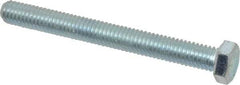 Made in USA - 3/8-16 UNC, 3-1/2" Length Under Head Hex Head Cap Screw - Fully Threaded, Grade 5 Steel, Zinc-Plated Finish, 9/16" Hex - Apex Tool & Supply