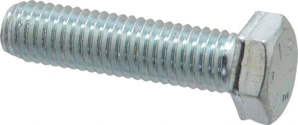 Made in USA - 1/2-13 UNC, 2" Length Under Head Hex Head Cap Screw - Fully Threaded, Grade 5 Steel, Zinc-Plated Finish, 3/4" Hex - Apex Tool & Supply