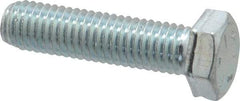 Made in USA - 1/2-13 UNC, 2" Length Under Head Hex Head Cap Screw - Fully Threaded, Grade 5 Steel, Zinc-Plated Finish, 3/4" Hex - Apex Tool & Supply