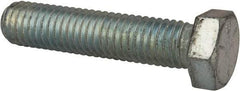 Made in USA - 1/2-13 UNC, 2-1/4" Length Under Head Hex Head Cap Screw - Fully Threaded, Grade 5 Steel, Zinc-Plated Finish, 3/4" Hex - Apex Tool & Supply