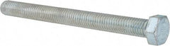 Made in USA - 1/2-13 UNC, 5-1/2" Length Under Head Hex Head Cap Screw - Fully Threaded, Grade 5 Steel, Zinc-Plated Finish, 3/4" Hex - Apex Tool & Supply
