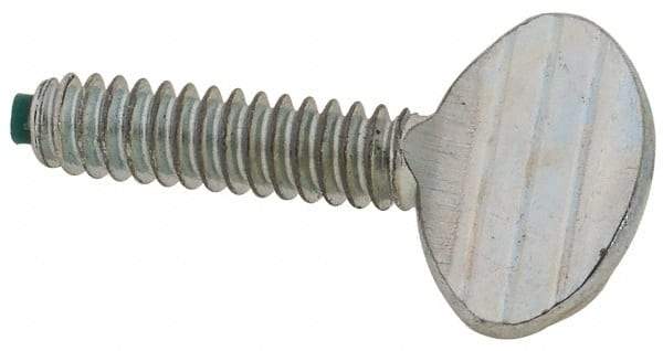 Made in USA - #6-32 Oval Dog Point Tip Grade 2 Steel Thumb Screw - 0.29" Head Height, Zinc-Plated Finish - Apex Tool & Supply