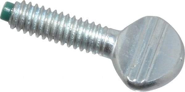 Made in USA - #8-32 Oval Dog Point Tip Grade 2 Steel Thumb Screw - 0.3" Head Height, Zinc-Plated Finish - Apex Tool & Supply