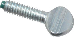 Made in USA - #8-32 Oval Dog Point Tip Grade 2 Steel Thumb Screw - 0.3" Head Height, Zinc-Plated Finish - Apex Tool & Supply