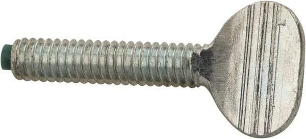 Made in USA - #8-32 Oval Dog Point Tip Grade 2 Steel Thumb Screw - 0.3" Head Height, Zinc-Plated Finish - Apex Tool & Supply