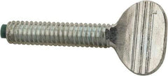 Made in USA - #8-32 Oval Dog Point Tip Grade 2 Steel Thumb Screw - 0.3" Head Height, Zinc-Plated Finish - Apex Tool & Supply