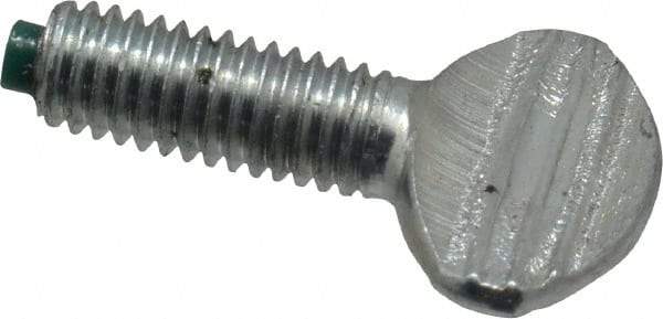 Made in USA - #10-32 Oval Dog Point Tip Grade 2 Steel Thumb Screw - 0.43" Head Height, Zinc-Plated Finish - Apex Tool & Supply