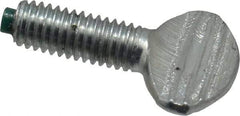 Made in USA - #10-32 Oval Dog Point Tip Grade 2 Steel Thumb Screw - 0.43" Head Height, Zinc-Plated Finish - Apex Tool & Supply