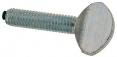 Made in USA - #10-32 Oval Dog Point Tip Grade 2 Steel Thumb Screw - 0.43" Head Height, Zinc-Plated Finish - Apex Tool & Supply