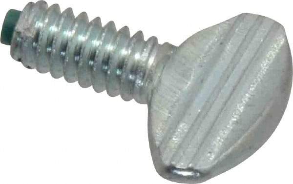 Made in USA - 1/4-20 Oval Dog Point Tip Grade 2 Steel Thumb Screw - 0.55" Head Height, Zinc-Plated Finish - Apex Tool & Supply