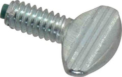 Made in USA - 1/4-20 Oval Dog Point Tip Grade 2 Steel Thumb Screw - 0.55" Head Height, Zinc-Plated Finish - Apex Tool & Supply