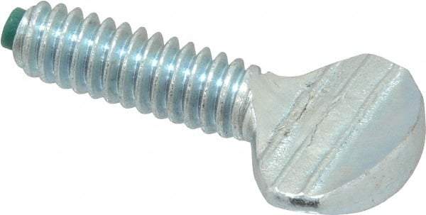 Made in USA - 1/4-20 Oval Dog Point Tip Grade 2 Steel Thumb Screw - 0.55" Head Height, Zinc-Plated Finish - Apex Tool & Supply