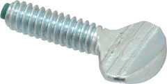 Made in USA - 1/4-20 Oval Dog Point Tip Grade 2 Steel Thumb Screw - 0.55" Head Height, Zinc-Plated Finish - Apex Tool & Supply