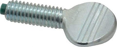 Made in USA - 3/8-16 Oval Dog Point Tip Grade 2 Steel Thumb Screw - 3/4" Head Height, Zinc-Plated Finish - Apex Tool & Supply