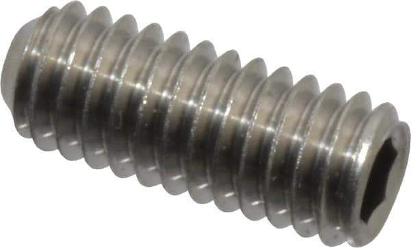 Value Collection - M4x0.70 Metric Coarse, 10mm OAL, Cup Point Set Screw - Grade 18-8 & Austenitic A2 Stainless Steel, 2mm Key - Apex Tool & Supply