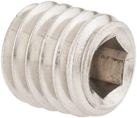Value Collection - M8x1.25 Metric Coarse, 8mm OAL, Cup Point Set Screw - Grade 18-8 & Austenitic A2 Stainless Steel, 4mm Key - Apex Tool & Supply