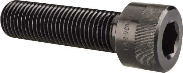 Holo-Krome - 1-1/4 - 7 UNC Hex Socket Drive, Socket Cap Screw - Alloy Steel, Black Oxide Finish, Partially Threaded, 4-1/2" Length Under Head - Apex Tool & Supply