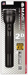Mag-Lite - White LED Bulb, 168 Lumens, Industrial/Tactical Flashlight - Black Aluminum Body, 2 D Batteries Not Included - Apex Tool & Supply