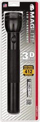 Mag-Lite - White LED Bulb, 168 Lumens, Industrial/Tactical Flashlight - Black Aluminum Body, 3 D Batteries Not Included - Apex Tool & Supply