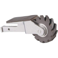 Dynabrade - 5/8" Wide Contact Arm - 18" Belt Length x 1" Belt Width, Serrated, Rubber, 40" Contact Wheel Diam - Apex Tool & Supply