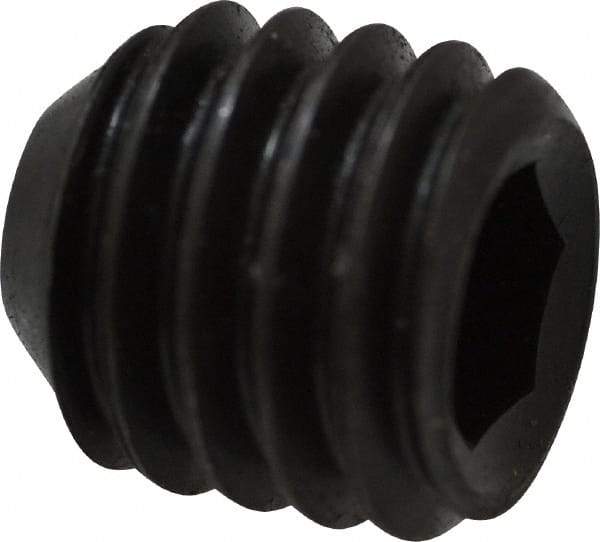 Holo-Krome - 7/16-14 UNC, 7/16" OAL, Cup Point Set Screw - Grade 8 Alloy Steel, 7/32" Key - Apex Tool & Supply