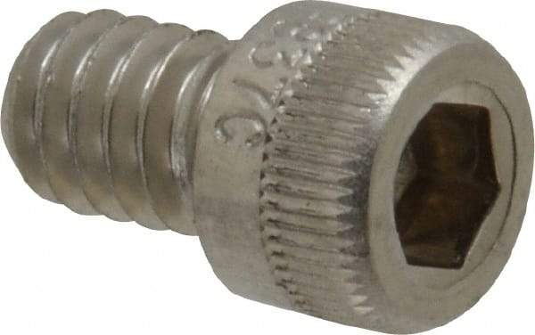 Holo-Krome - 1/4-20 UNC Hex Socket Drive, Socket Cap Screw - Grade 18-8 Stainless Steel, Uncoated, Fully Threaded, 3/8" Length Under Head - Apex Tool & Supply