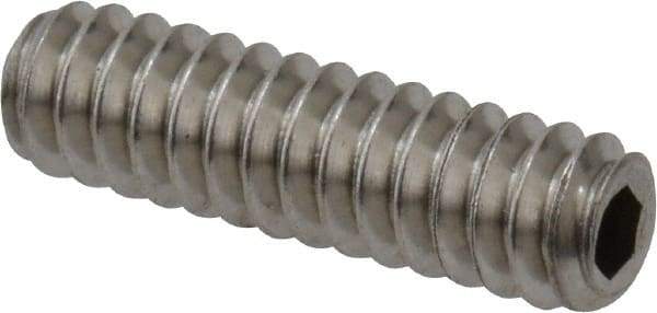Value Collection - #6-32 UNC, 1/2" OAL, Cup Point Set Screw - Grade 18-8 Stainless Steel, 1/16" Key - Apex Tool & Supply