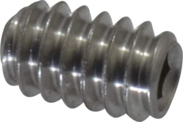 Value Collection - #10-24 UNC, 5/16" OAL, Cup Point Set Screw - Grade 18-8 Stainless Steel, 3/32" Key - Apex Tool & Supply
