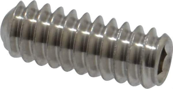 Value Collection - #10-24 UNC, 1/2" OAL, Cup Point Set Screw - Grade 18-8 Stainless Steel, 3/32" Key - Apex Tool & Supply