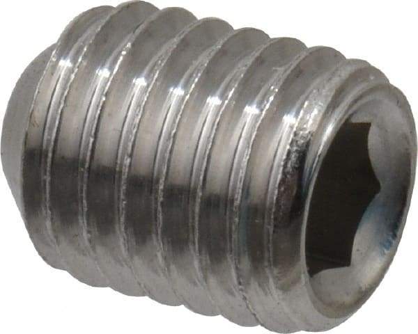 Value Collection - 1/4-28 UNF, 5/16" OAL, Cup Point Set Screw - Grade 18-8 Stainless Steel, 1/8" Key - Apex Tool & Supply