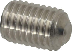 Value Collection - 1/4-28 UNF, 3/8" OAL, Cup Point Set Screw - Grade 18-8 Stainless Steel, 1/8" Key - Apex Tool & Supply