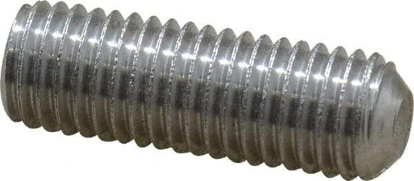 Value Collection - 1/4-28 UNF, 3/4" OAL, Cup Point Set Screw - Grade 18-8 Stainless Steel, 1/8" Key - Apex Tool & Supply