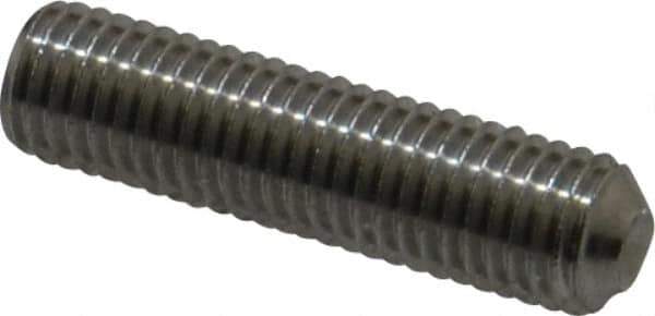 Value Collection - 1/4-28 UNF, 1" OAL, Cup Point Set Screw - Grade 18-8 Stainless Steel, 1/8" Key - Apex Tool & Supply