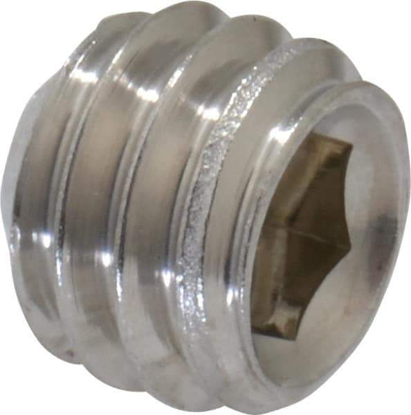 Value Collection - 5/16-18 UNC, 1/4" OAL, Cup Point Set Screw - Grade 18-8 Stainless Steel, 3/32" Key - Apex Tool & Supply