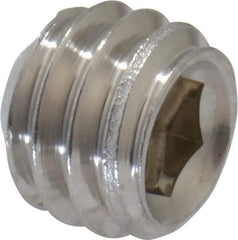 Value Collection - 5/16-18 UNC, 1/4" OAL, Cup Point Set Screw - Grade 18-8 Stainless Steel, 3/32" Key - Apex Tool & Supply