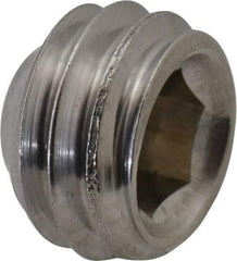 Value Collection - 3/8-16 UNC, 1/4" OAL, Cup Point Set Screw - Grade 18-8 Stainless Steel, 3/16" Key - Apex Tool & Supply