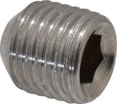 Value Collection - 3/8-24 UNF, 3/8" OAL, Cup Point Set Screw - Grade 18-8 Stainless Steel, 3/16" Key - Apex Tool & Supply
