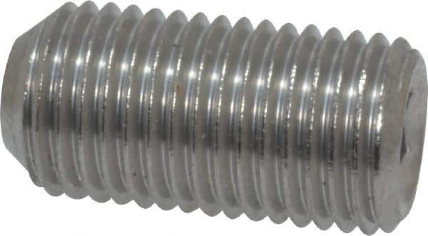 Value Collection - 3/8-24 UNF, 3/4" OAL, Cup Point Set Screw - Grade 18-8 Stainless Steel, 3/16" Key - Apex Tool & Supply