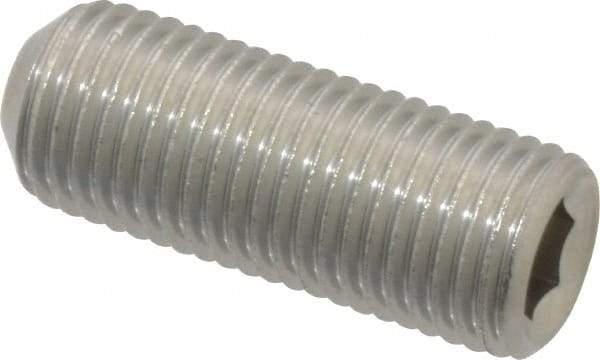 Value Collection - 3/8-24 UNF, 1" OAL, Cup Point Set Screw - Grade 18-8 Stainless Steel, 3/16" Key - Apex Tool & Supply