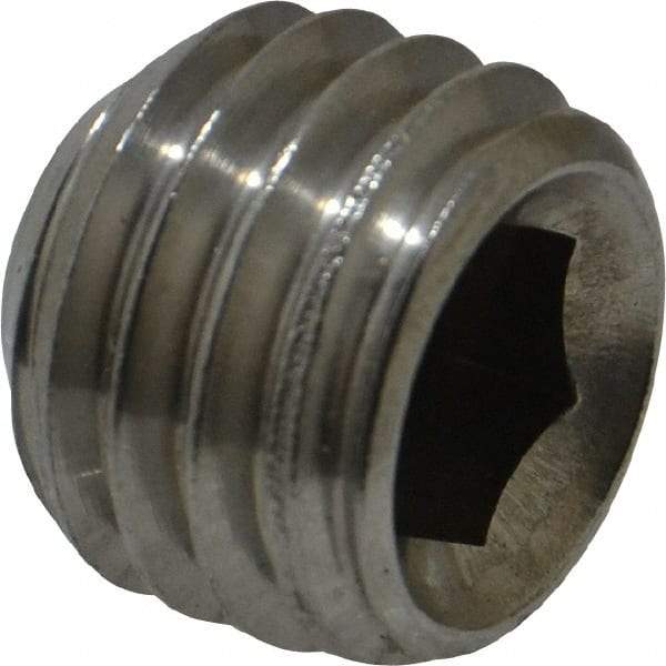 Value Collection - 5/8-11 UNC, 1/2" OAL, Cup Point Set Screw - Grade 18-8 Stainless Steel, 5/16" Key - Apex Tool & Supply