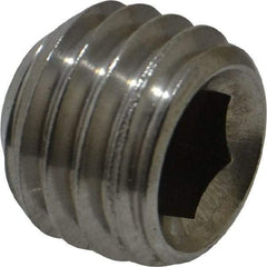 Value Collection - 5/8-11 UNC, 1/2" OAL, Cup Point Set Screw - Grade 18-8 Stainless Steel, 5/16" Key - Apex Tool & Supply