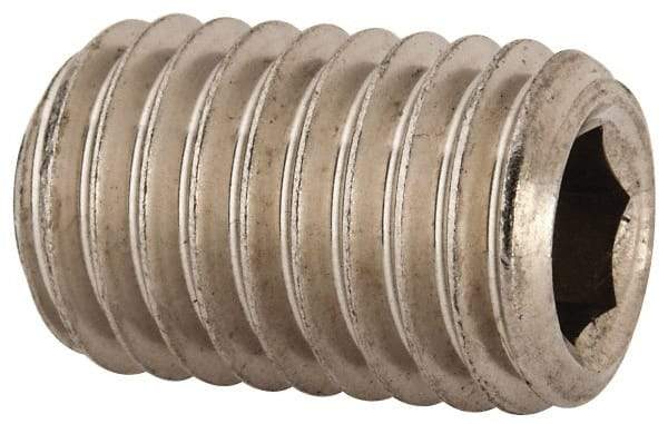 Value Collection - 5/8-11 UNC, 1" OAL, Cup Point Set Screw - Grade 18-8 Stainless Steel, 5/16" Key - Apex Tool & Supply