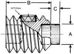 Made in USA - 3/8-24 UNF, 1/2" Length of Thread, Soft Tip Point Set Screw - Grade 8 Alloy Steel - Apex Tool & Supply