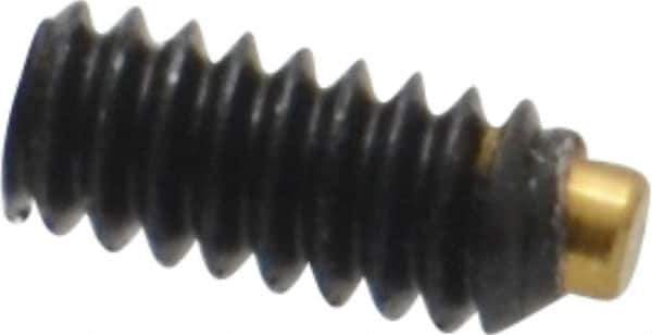 Made in USA - #4-40 UNC, 1/4" Length of Thread, Soft Tip Point Set Screw - Grade 8 Alloy Steel - Apex Tool & Supply
