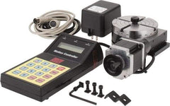 Sherline - 28,800 Max RPM Table/400 Max RPM Motor, 4" Table Diam, Horiz, CNC Rotary Indexing Table - 1.963" Centerline Height, 4" Subtable OD, 0.316" Through Hole, 120.00 Voltage, 0.006" Positioning Accuracy, AC Stepper Motor - Apex Tool & Supply